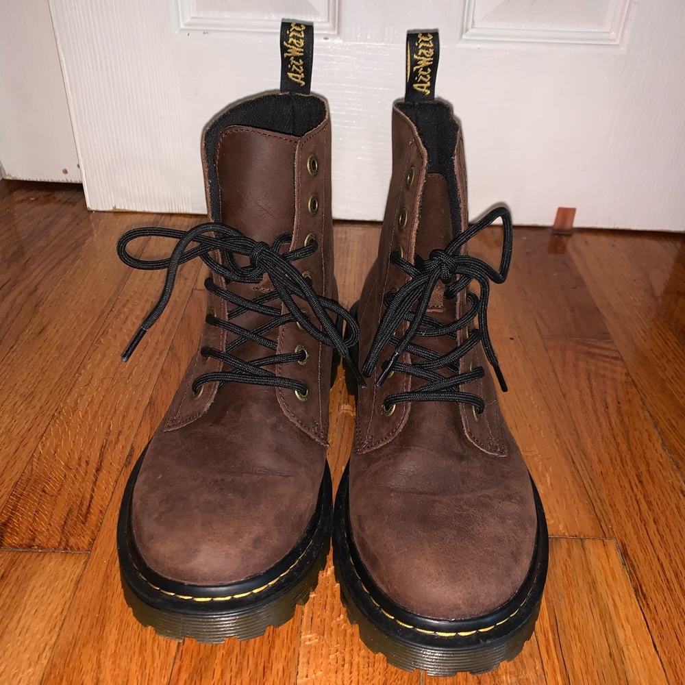Dr. Martens brown leather boots